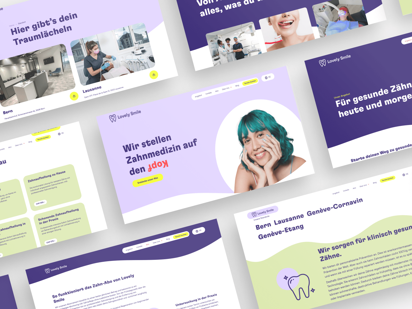 Bildcollage der neuen LovelySmile-Website auf verschiedenen Geräten